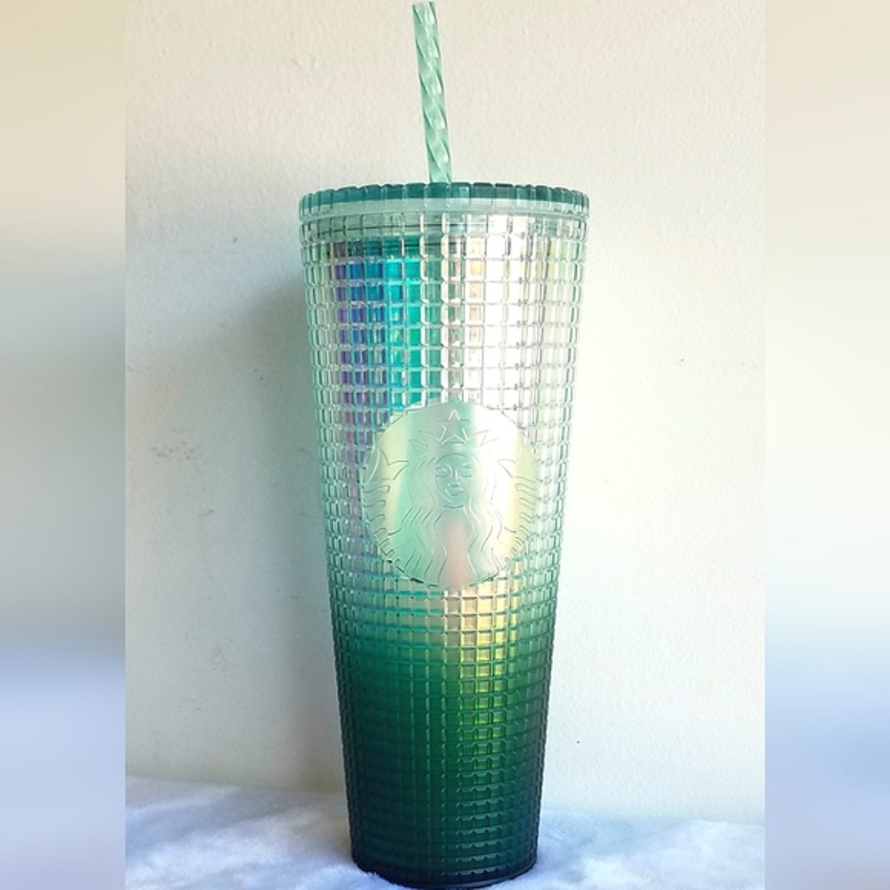 Starbucks Seasonal Green Ombre Grid 24oz Venti Tumbler